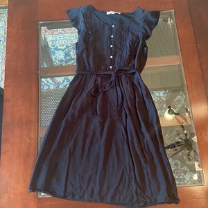 Loft black flutter sleeve dress